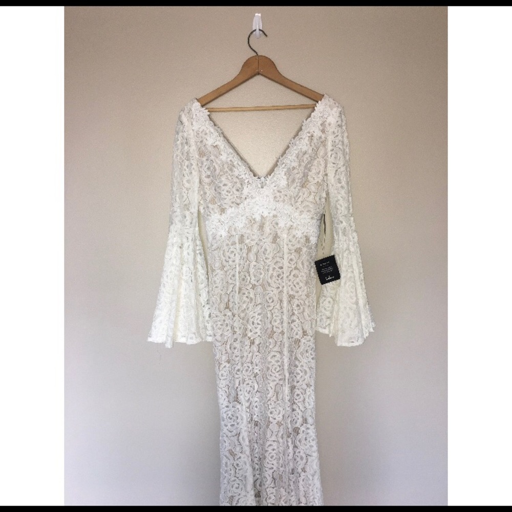 SOLD — Lulus Ivory Lace Maxi Dress